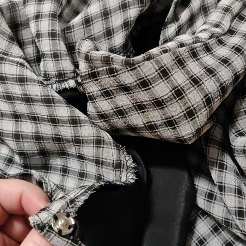 Bar III Black & White Gingham asymmetric hem dress - Picture 7 of 7